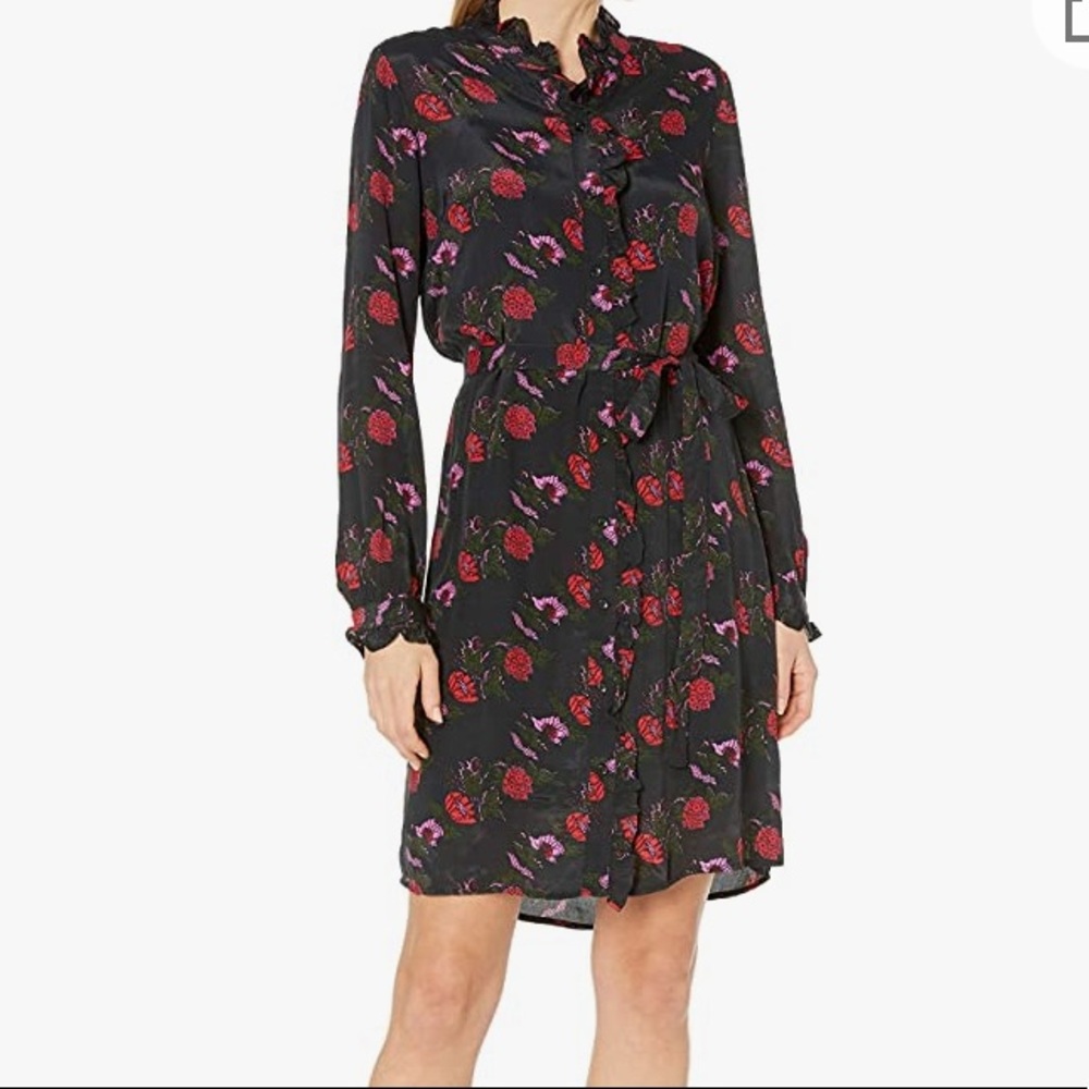 Lucky brand NWT black button up floral dress